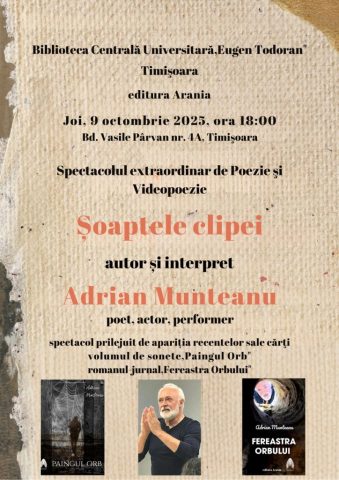Afis Spectacol poezie Adrian Muntean