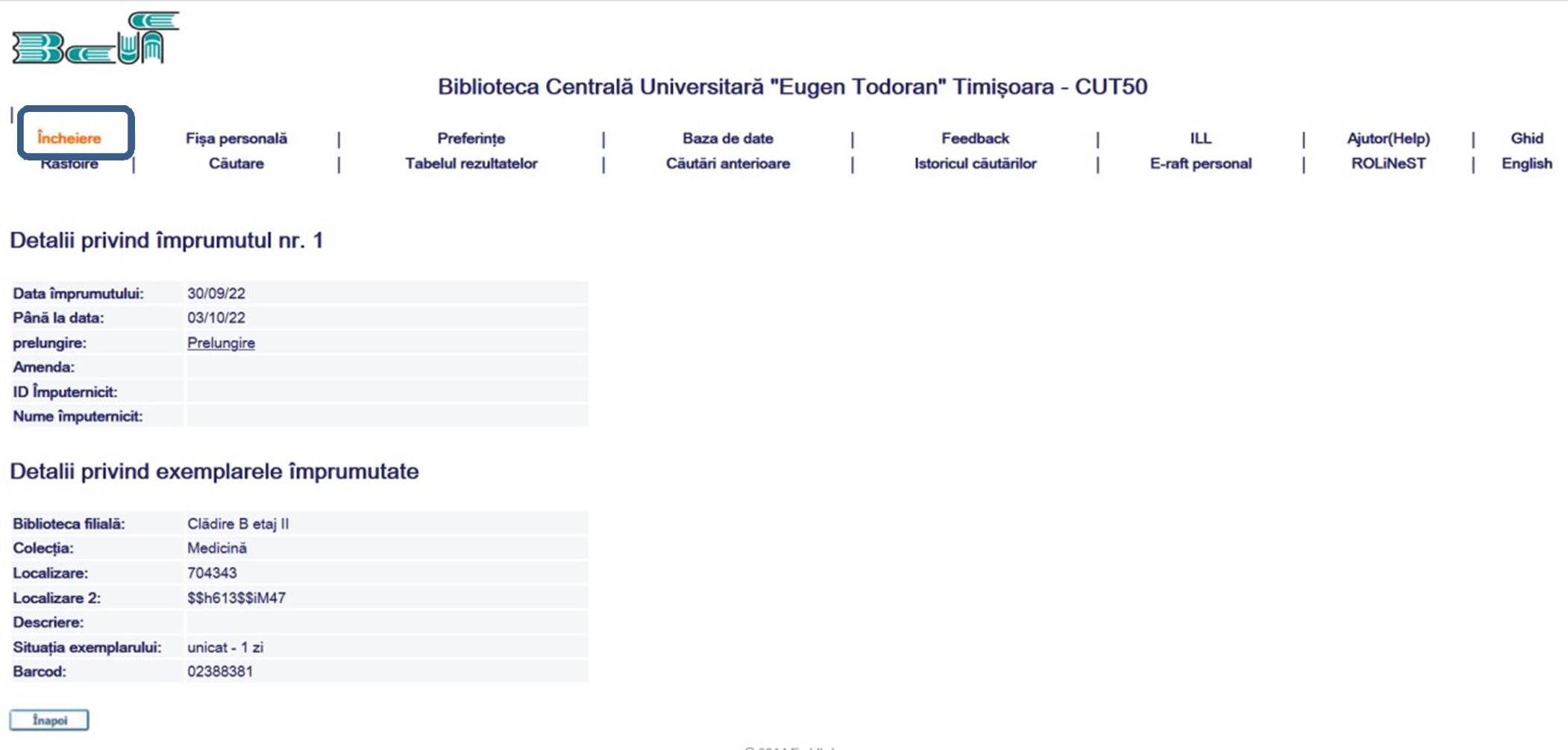 Prelungirea publicațiilor împrumutate pasul 7 Prelungirea publicațiilor împrumutate pasul 7